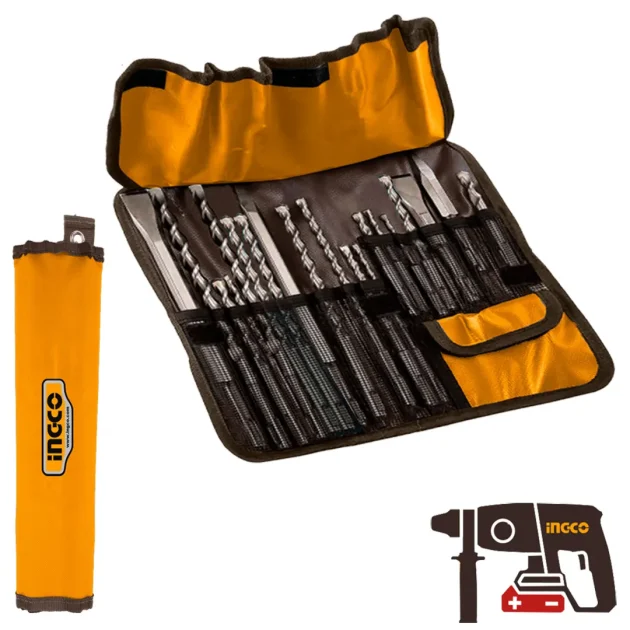 Burins et meches ingco 19pcs