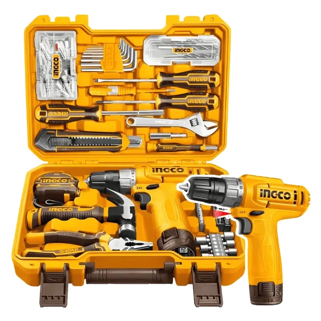 Caisse a outils 148pcs visseuse 12v ingco