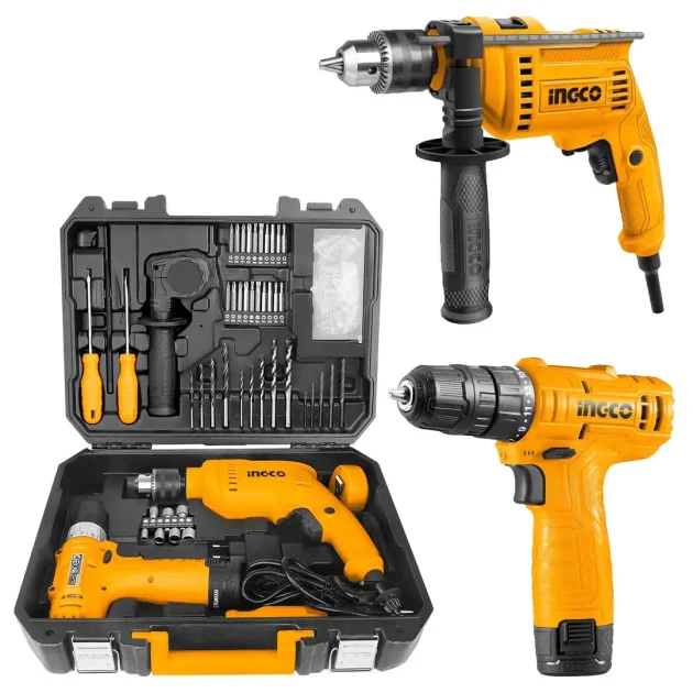 Caisse a outils ingco perceuse 680w visseuse 12v