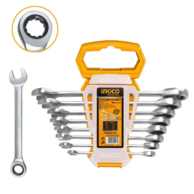 Cles a cliquet mixtes ingco 8pcs 8-19mm