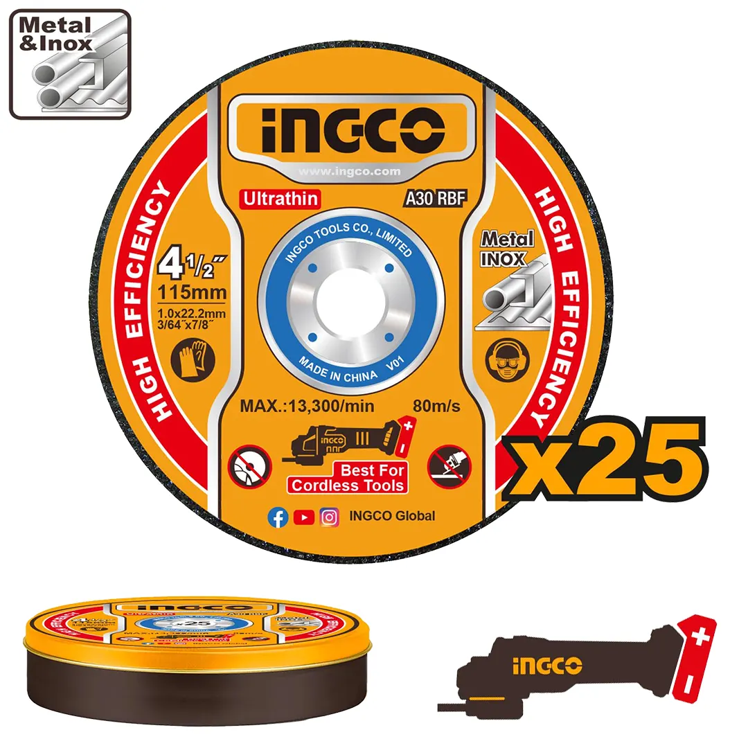 Disques pour meule ingco 25 pcs 115mm