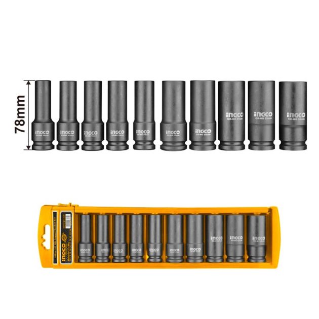Douilles ingco 10 pcs 78mm 10-24mm