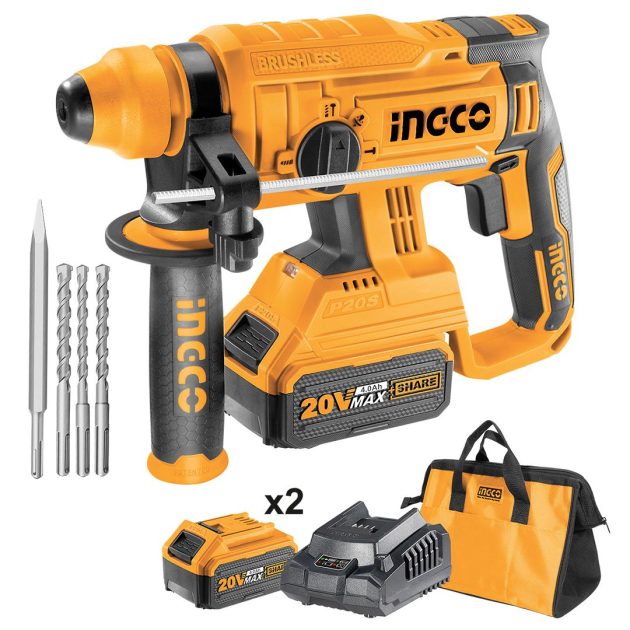 Marteau perforateur ingco 20v-4ah 2b-1c