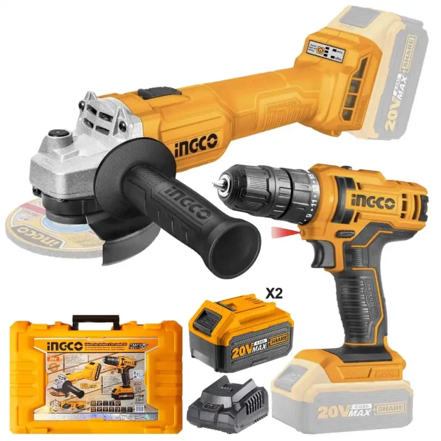 Pack visseuse et meule 20v 4a valise ingco