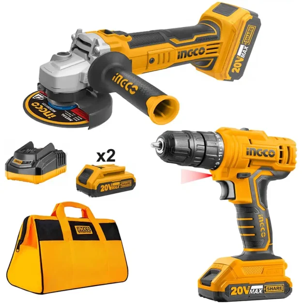 Pack visseuse et meule ingco 20v