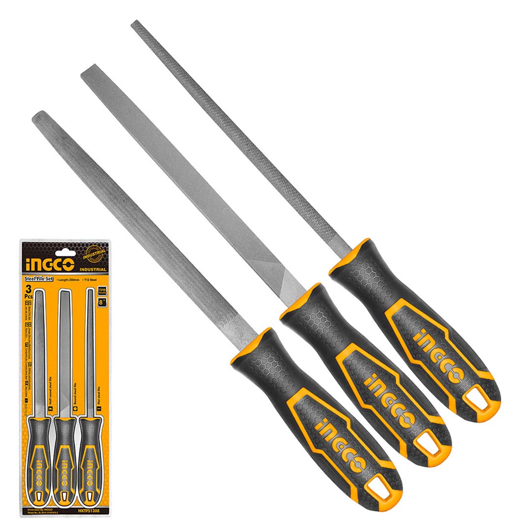 Set de limes de bois 3pcs 200mm ingco